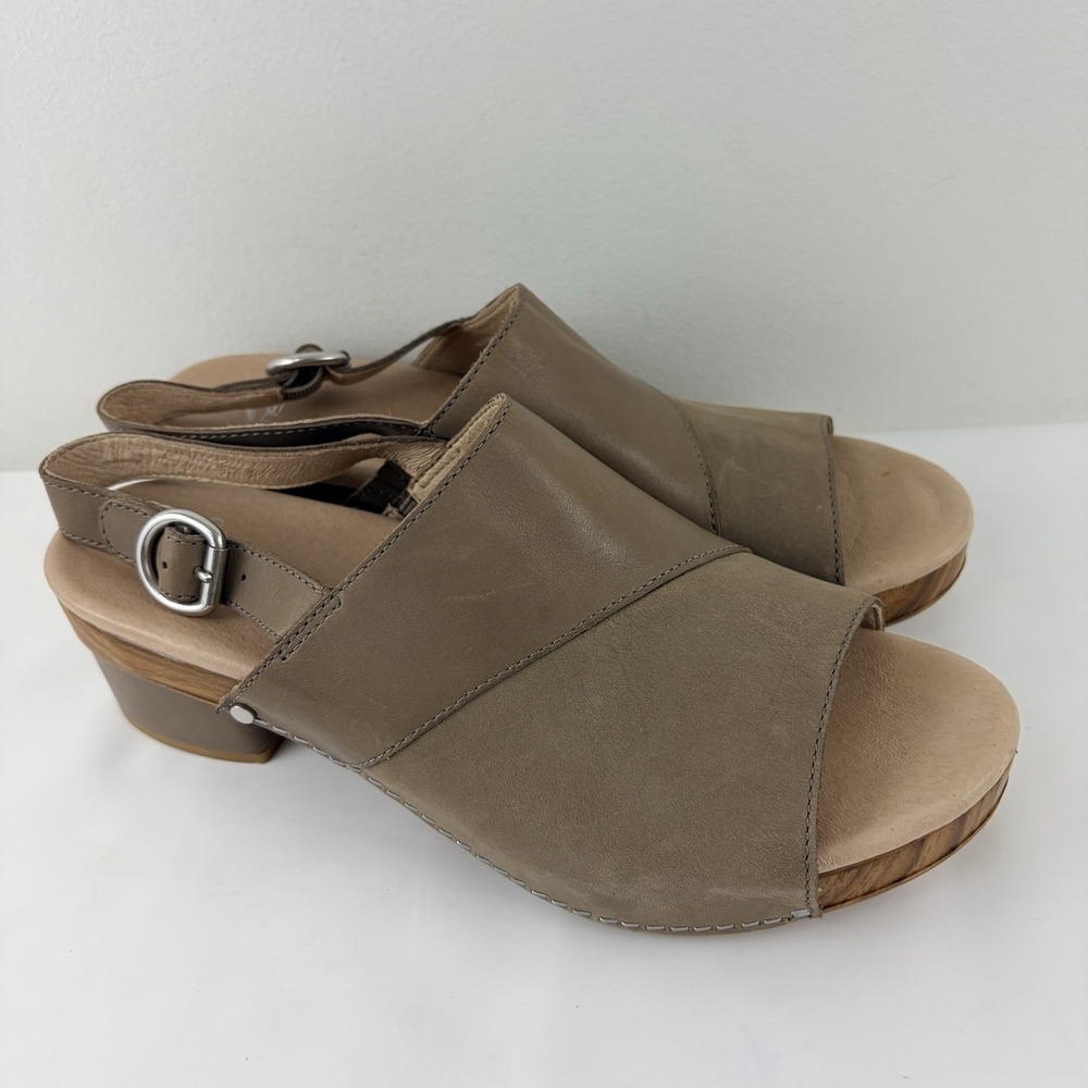 Dansko Women's Tan Leather Slingback Sandals Size 42 Brown Comfort Casual